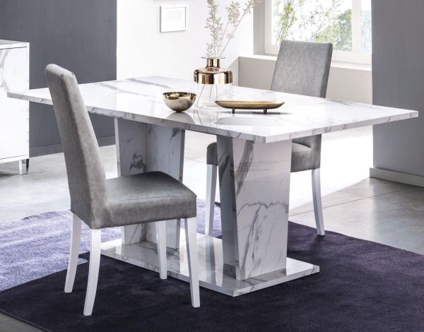 Product photograph of Vittoria White Italian 6-8 Seater Extending Pedestal Dining Table from Choice Furniture Superstore.